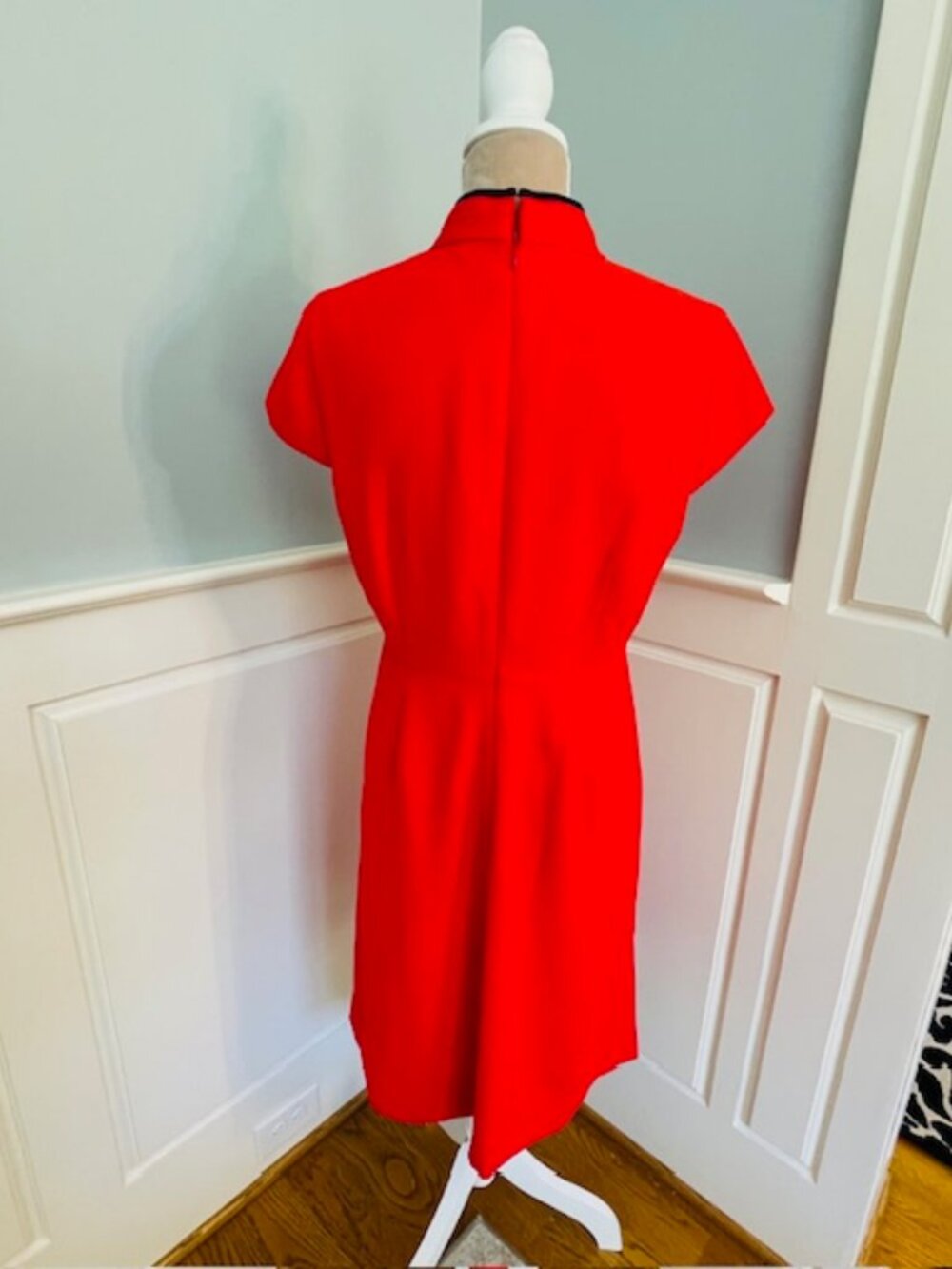 J. Crew Bow Tie Neck Professional Corpcore Crepe Midi Dress Wrinkle Resistant 10 - Picture 5 of 9